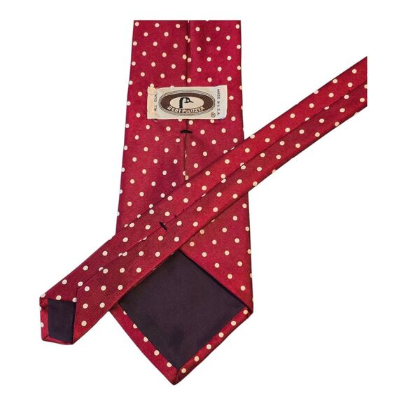 Vintage Bert Pulitzer Necktie Red White Polka Dot 100% Silk Classic Width USA - Picture 3 of 6